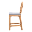 Pemberly Row Natural Rattan Counter Stool with Cushion