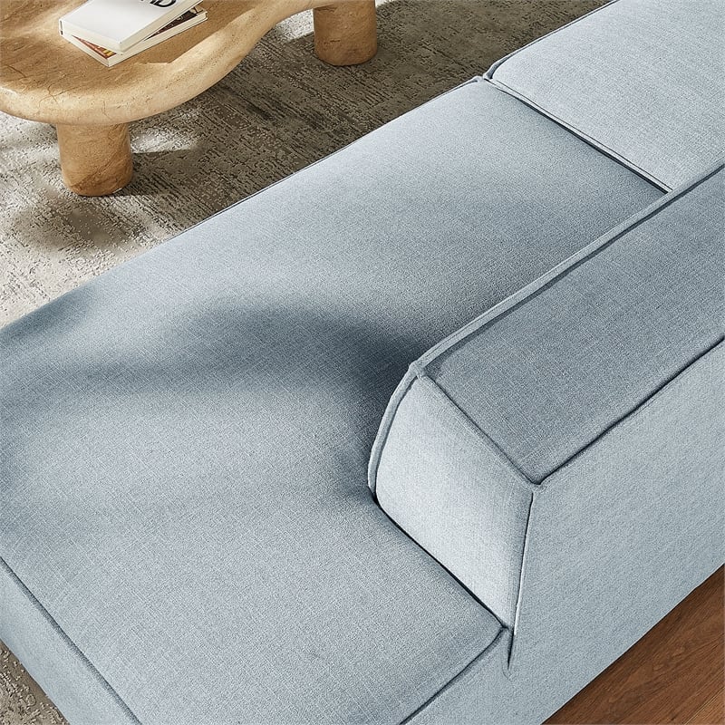 Pemberly Row 2-Piece Modular Loveseat in Sky with Performance Fabric Upholstery