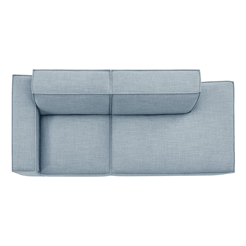Pemberly Row 2-Piece Modular Loveseat in Sky with Performance Fabric Upholstery