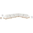 Pemberly Row Chenille Fabric 6-Piece Modular Sectional in Cream