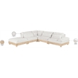 Pemberly Row Chenille Fabric 5-Piece Modular Sectional in Cream