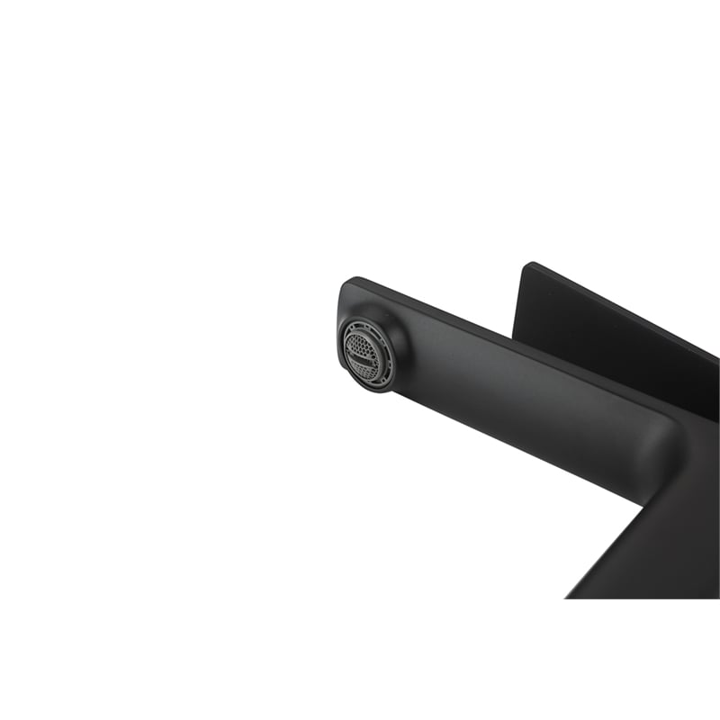 Pemberly Row Brass Single Hole Bathroom Faucet in Matte Black