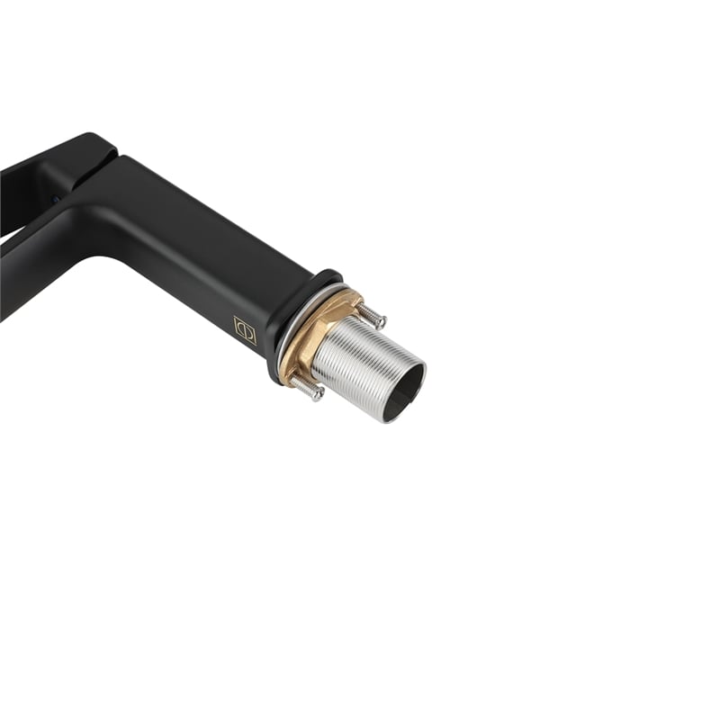 Pemberly Row Brass Single Hole Bathroom Faucet in Matte Black