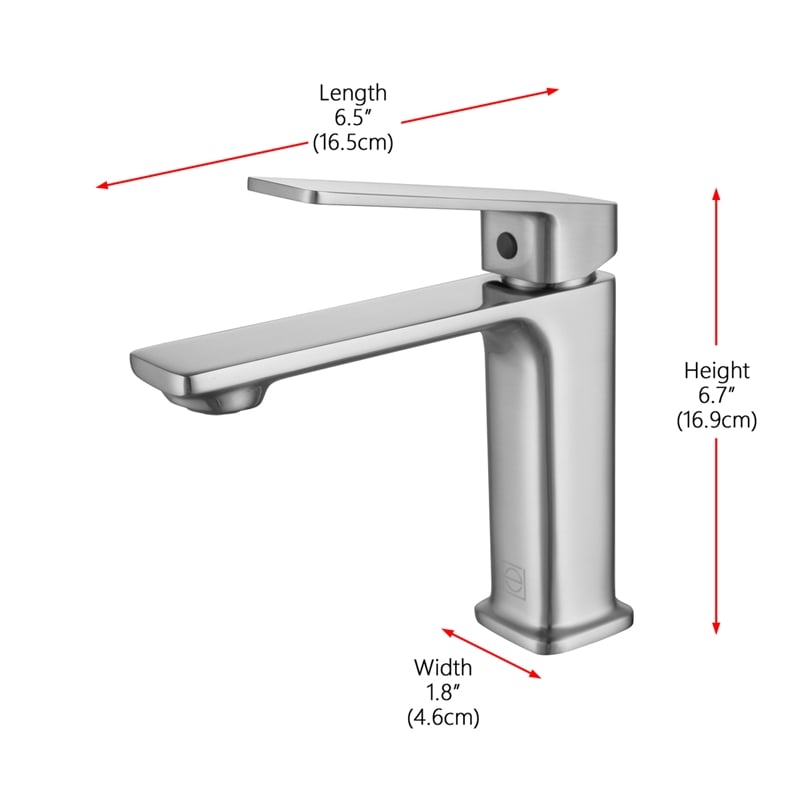 Pemberly Row Brass Single Hole Bathroom Faucet in Brushed Nickel