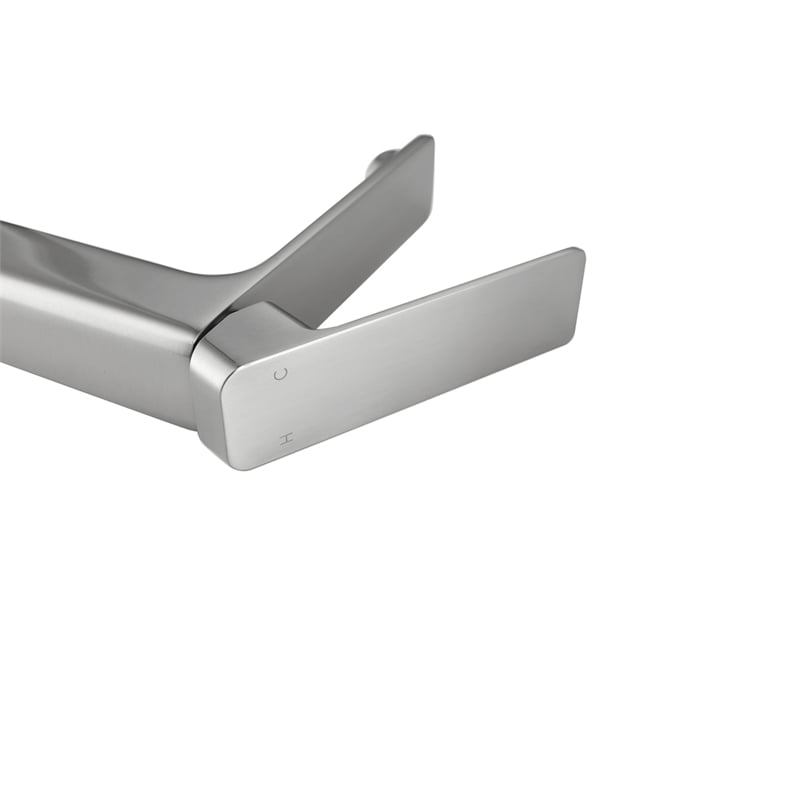 Pemberly Row Brass Single Hole Bathroom Faucet in Brushed Nickel