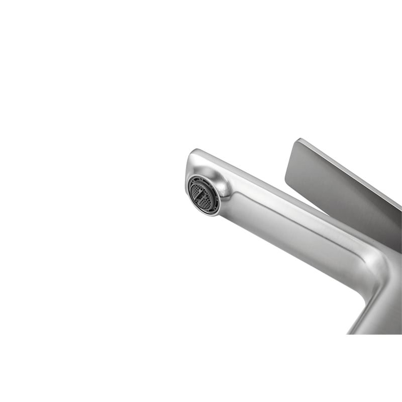 Pemberly Row Brass Single Hole Bathroom Faucet in Brushed Nickel