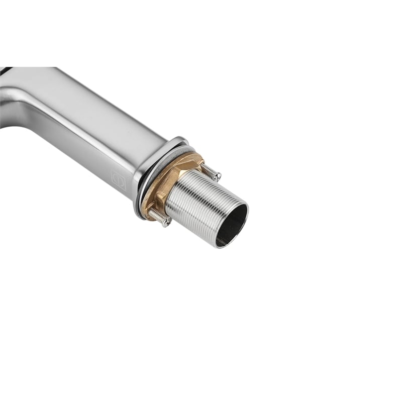 Pemberly Row Brass Single Hole Bathroom Faucet in Brushed Nickel