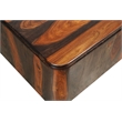 Pemberly Row Solid Sheesham Wood Block Coffee Table in Dark Brown
