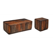 Pemberly Row Solid Sheesham Wood Block Coffee Table in Dark Brown
