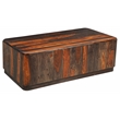 Pemberly Row Solid Sheesham Wood Block Coffee Table in Dark Brown