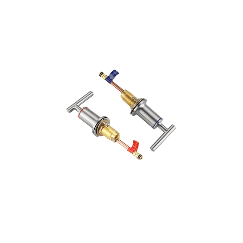Pemberly Row Brass Double Handle Bathroom Faucet in Brushed Nickel