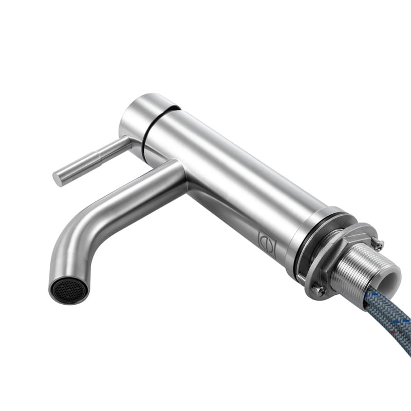 Pemberly Row Stainless Steel Bathroom Vanity Faucet in Brushed Nickel