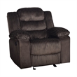 Pemberly Row Glider Recliner with Chocolate Brown Polyester Fabric