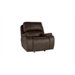 Pemberly Row Fabric Power Glider Recliner in Rustic Brown with USB Ports