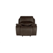 Pemberly Row Fabric Power Glider Recliner in Rustic Brown with USB Ports