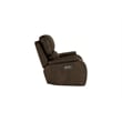 Pemberly Row Fabric Power Glider Recliner in Rustic Brown with USB Ports