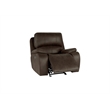 Pemberly Row Fabric Power Glider Recliner in Rustic Brown with USB Ports