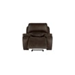 Pemberly Row Fabric Power Glider Recliner in Rustic Brown with USB Ports