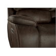 Pemberly Row Fabric Power Glider Recliner in Rustic Brown with USB Ports