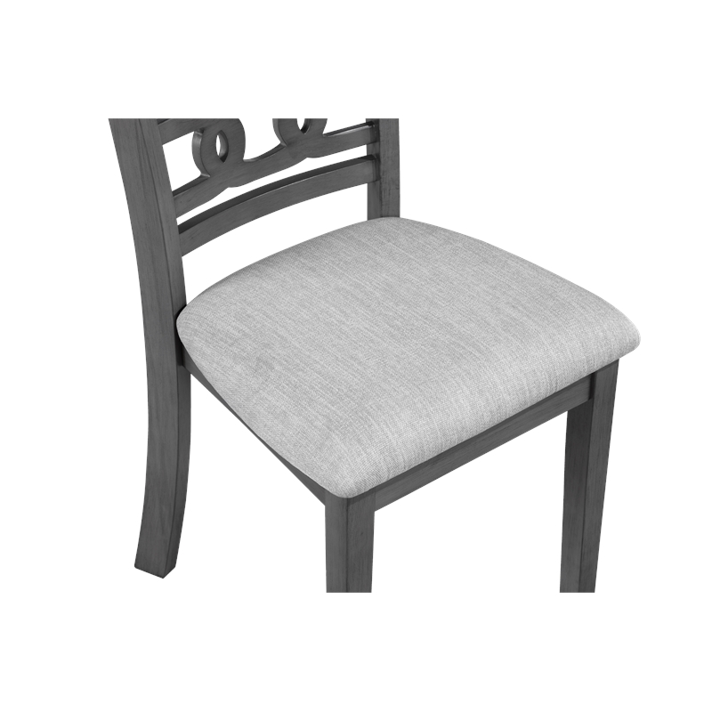 Pemberly Row 6-Piece Wood Dining Table Set with Gray Finish