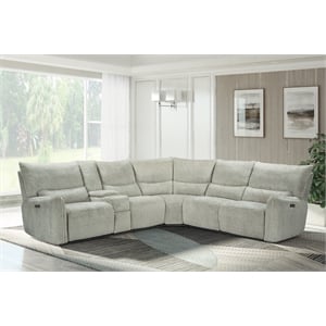 Pemberly Row 3-Piece Power Reclining Sectional in Latte Brown Polyester