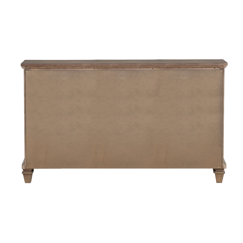 Pemberly Row 9-Drawer Wood Dresser in Vintage Mocha Finish