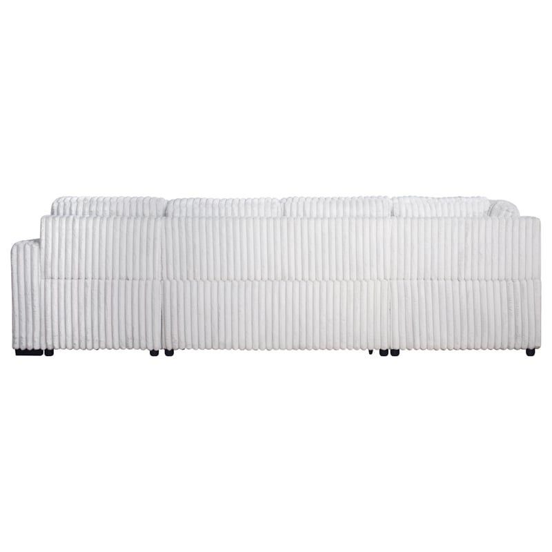 Pemberly Row 5-Piece Fabric Upholstered Sectional in Mist Gray