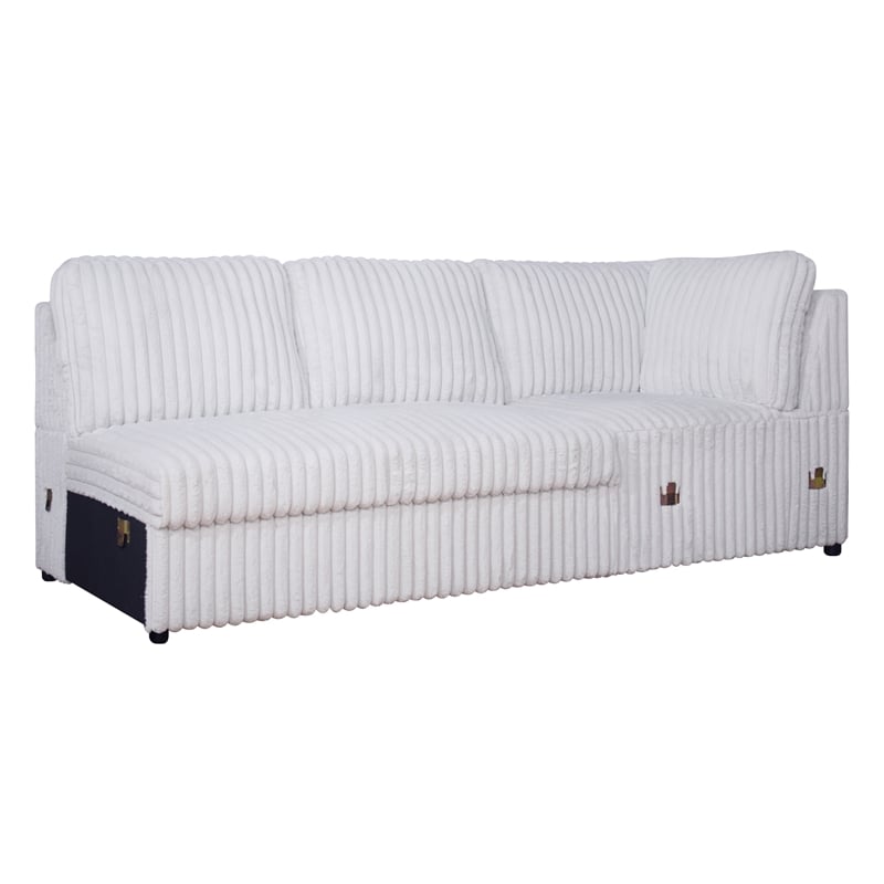 Pemberly Row 5-Piece Fabric Upholstered Sectional in Mist Gray
