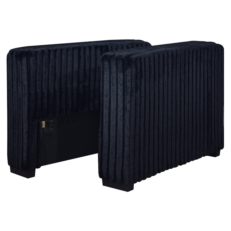Pemberly Row 5-Piece Fabric Sectional with Chaise in Midnight Black