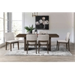 Pemberly Row 7-Piece Rubberwood Dining Table Set in Walnut and Beige
