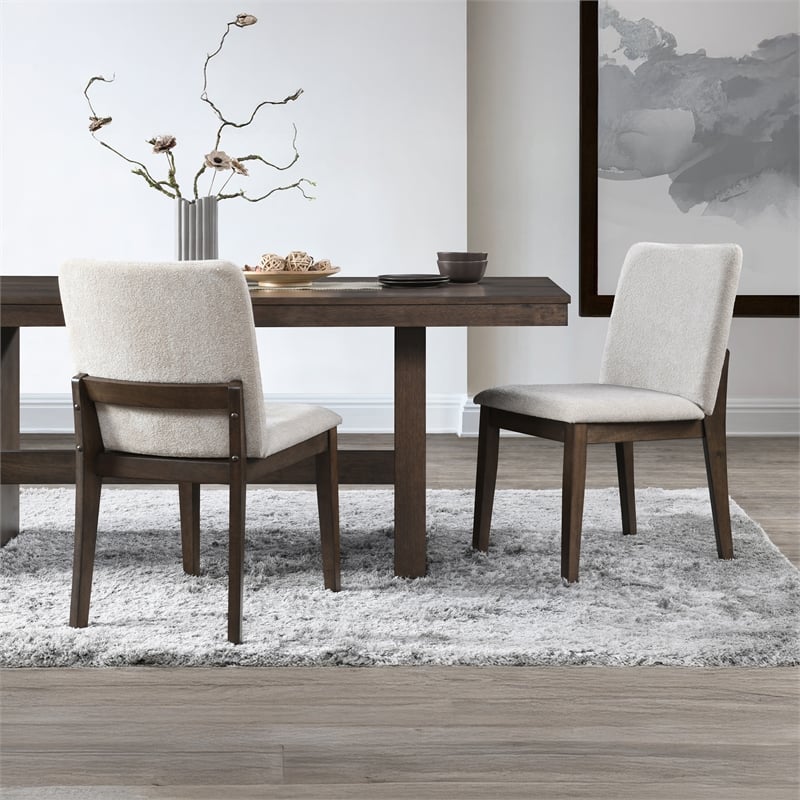 Pemberly Row Upholstered Dining Chairs in Beige (Set of 2)