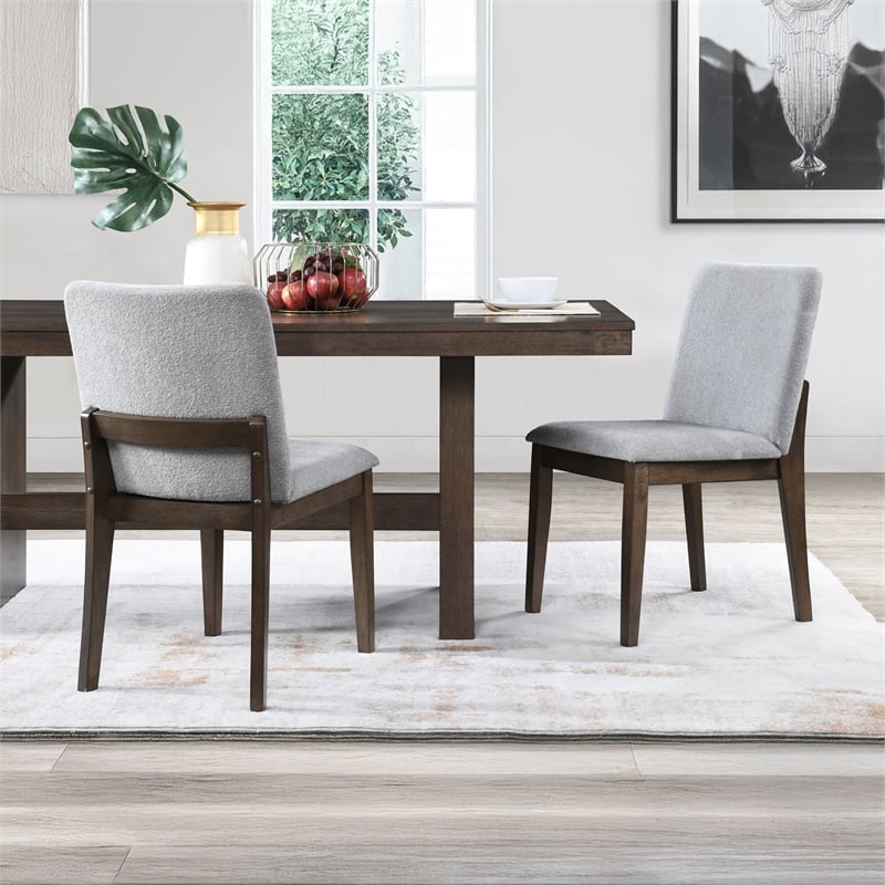 Pemberly Row Upholstered Dining Chairs in Gray (Set of 2)