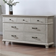 Pemberly Row 7-Drawer Wood Dresser in Misty Gray Finish