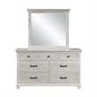 Pemberly Row 2-Piece Wood Dresser and Mirror Set in Gray with Storage