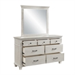 Pemberly Row 2-Piece Wood Dresser and Mirror Set in Gray with Storage
