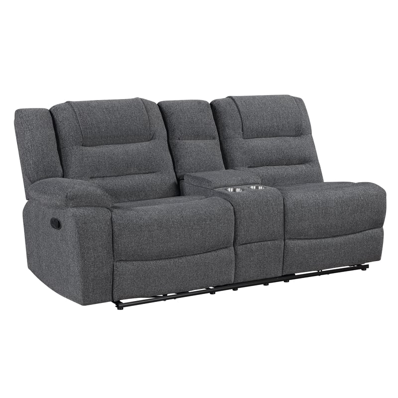 Pemberly Row 3-Piece Manual Motion Sectional in Dark Gray