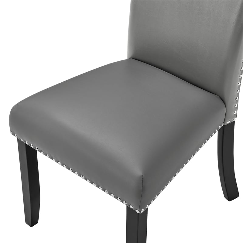 Pemberly Row Modern Gray Upholstered Wood Dining Chair (Set of 4)