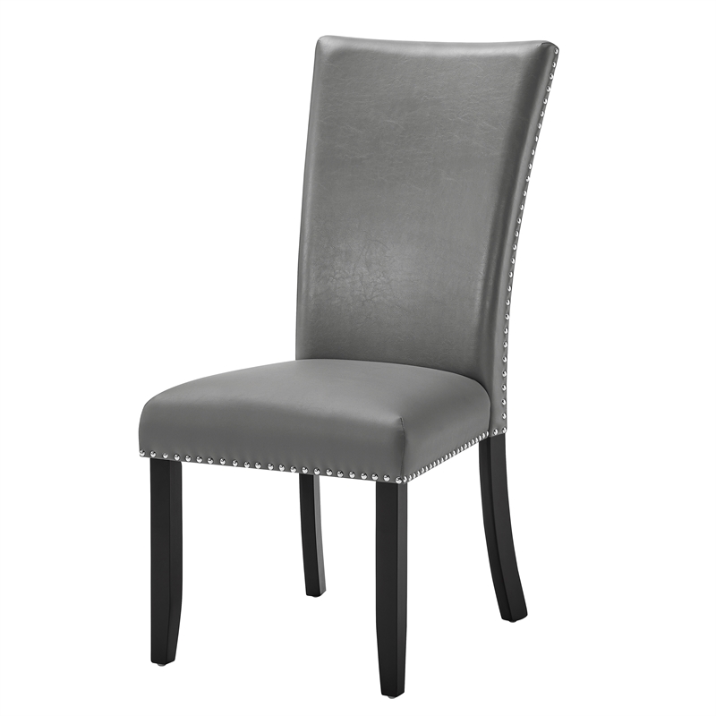 Pemberly Row Modern Gray Upholstered Wood Dining Chair (Set of 6)