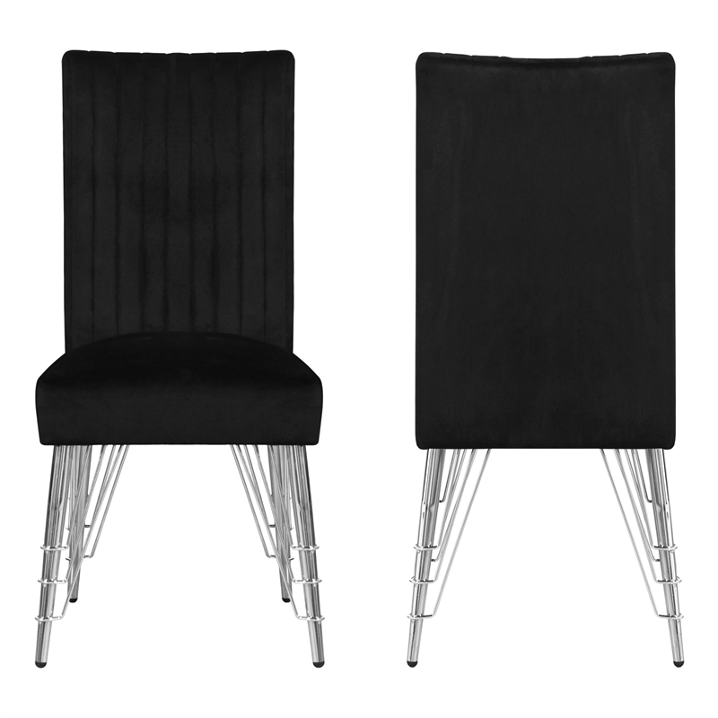Pemberly Row 5-Piece Dining Set with Upholstered Chairs and Black Table
