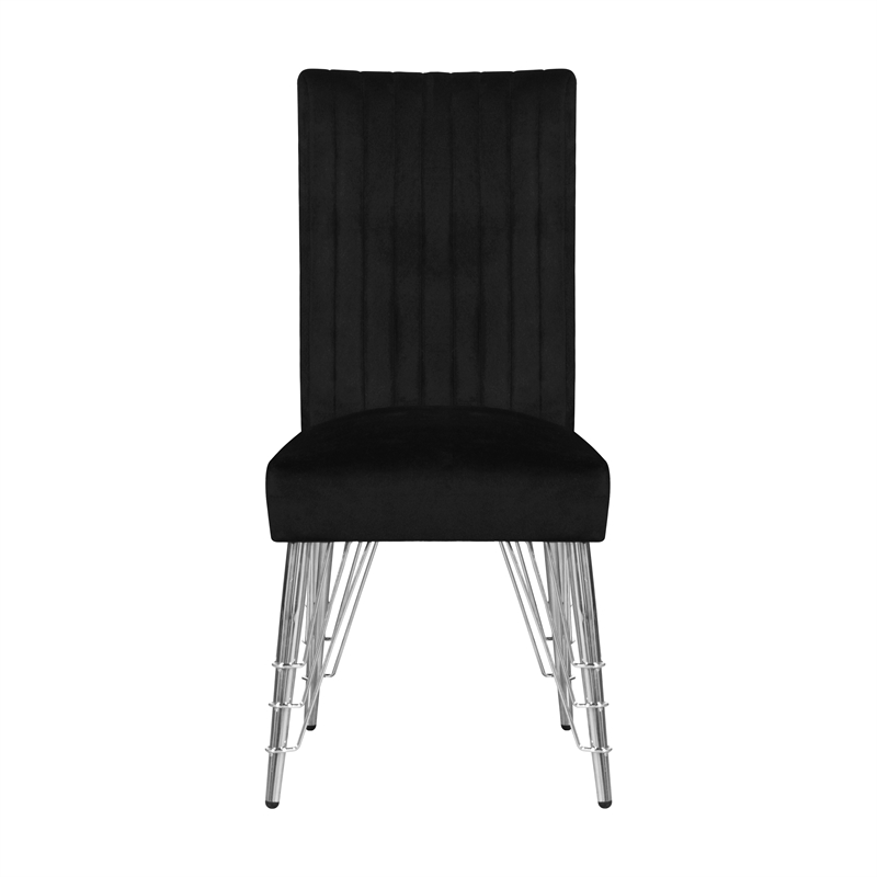 Pemberly Row 5-Piece Dining Set with Upholstered Chairs and Black Table