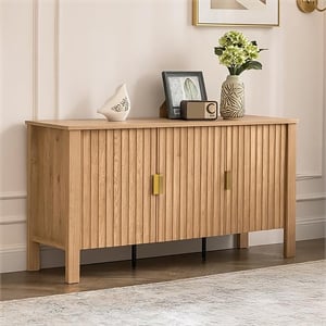Pemberly Row Wood Sideboard/TV Console in Natural Oak Finish