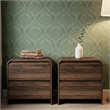 Pemberly Row Walnut Wood 2-Drawer End Table Set