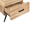 Pemberly Row Rowan Wood 1-Drawer End Table in Natural Finish (Set of 2)