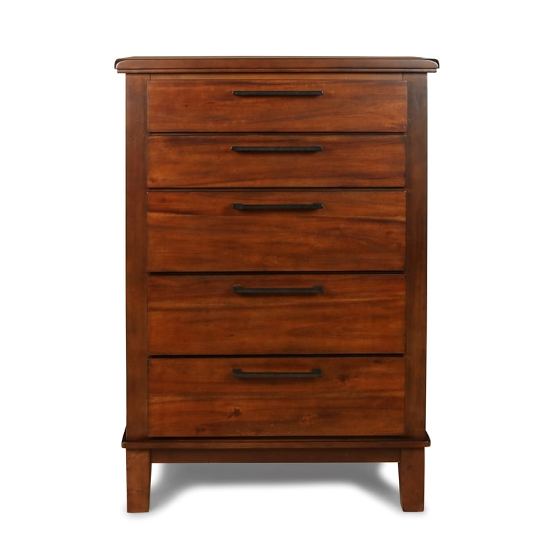 Pemberly Row 3-Pc Wood Bedroom Set with Chest in Chestnut