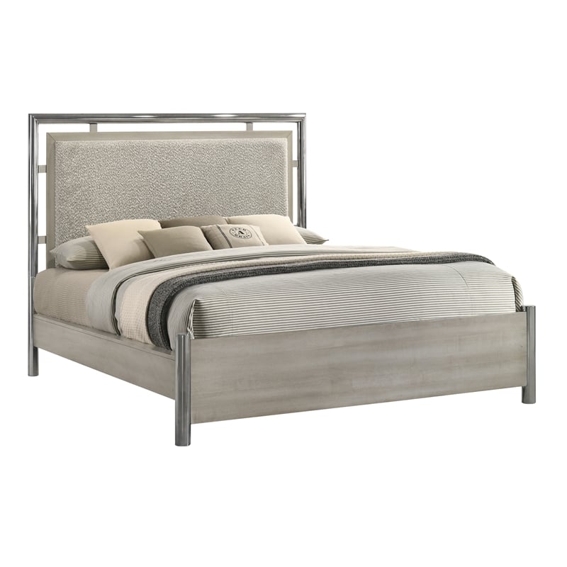 Pemberly Row 4Pc Cal King Bedroom Set with Chest in Modern Grey Finish
