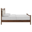 Pemberly Row Full Platform Bed Frame in Walnut Heathered Ivory Fabric