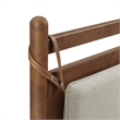 Pemberly Row Full Platform Bed Frame in Walnut Heathered Ivory Fabric