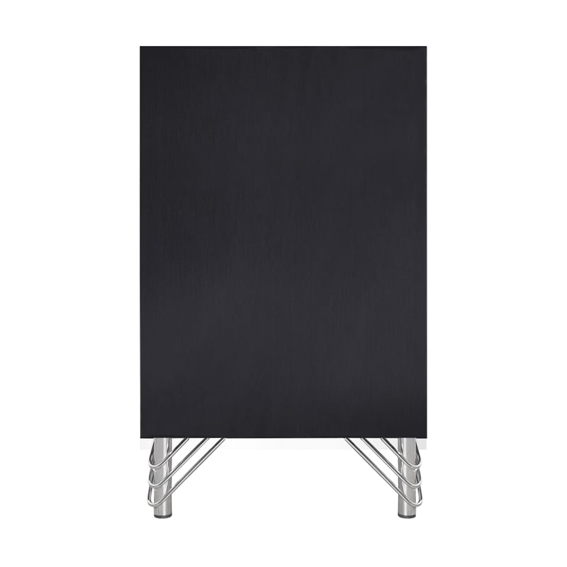 Pemberly Row Rubberwood 2 Drawer Nightstand in Ebony Black