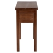Pemberly Row Mahogany Console Table with Hand-Carved Floral Apron