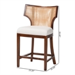 Pemberly Row Counter Stool with Rattan Back and Upholstered Seat